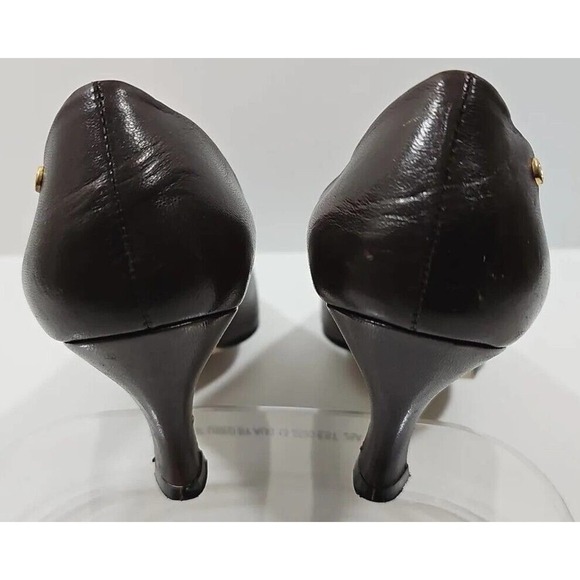 Etienne Aigner ~Woman Size 8~Brown Heels Shoes All Leather Upper "Priscila" - Picture 2 of 12